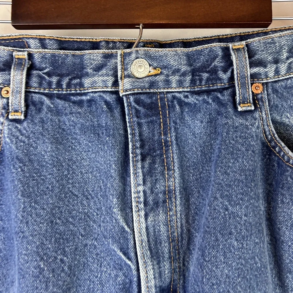 Vtg Levis 505 Jeans Mens 40x30 38x30 Blue Denim Regular Fit Straight Leg USA 90s